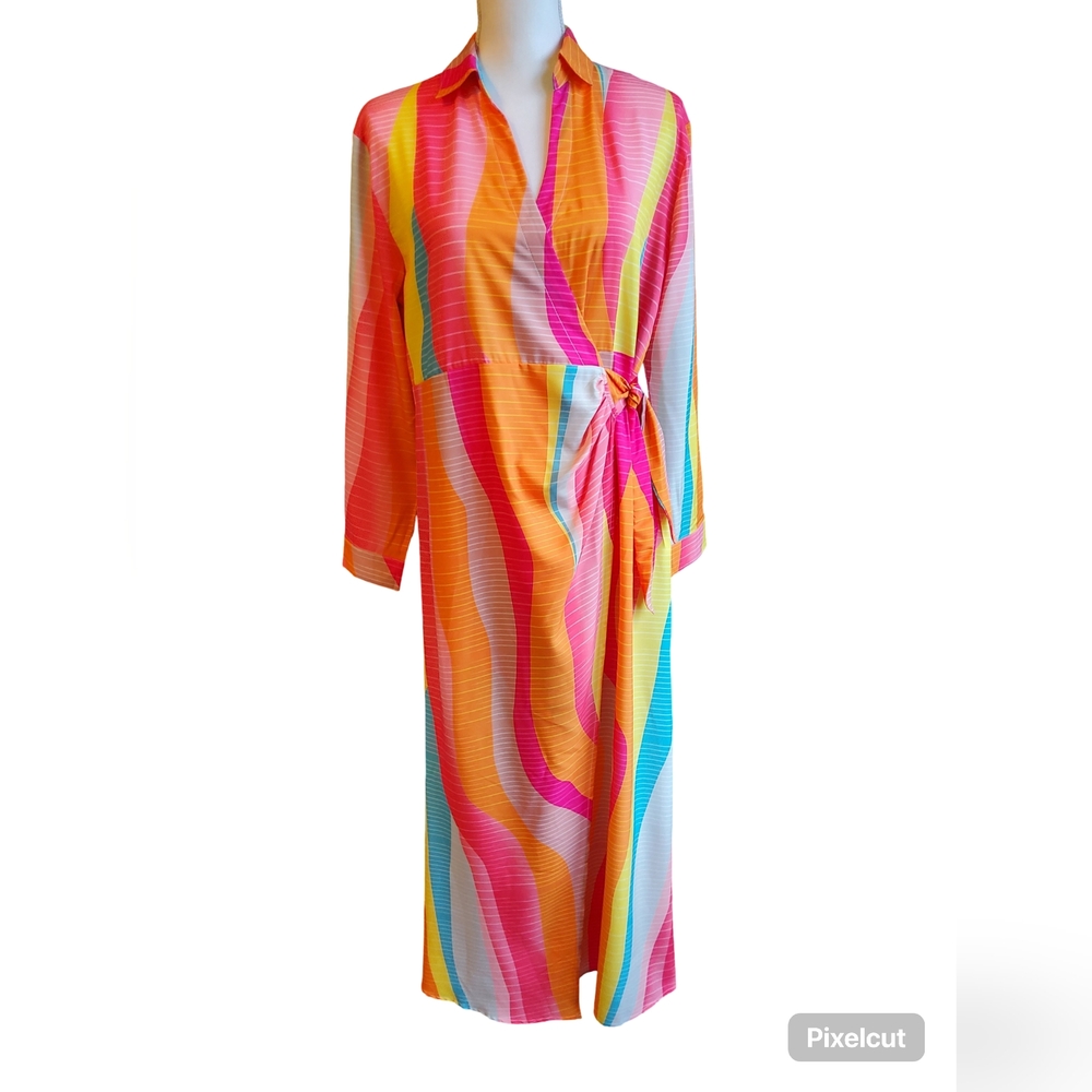 Vibrant Multicolor Long Sleeve Dress